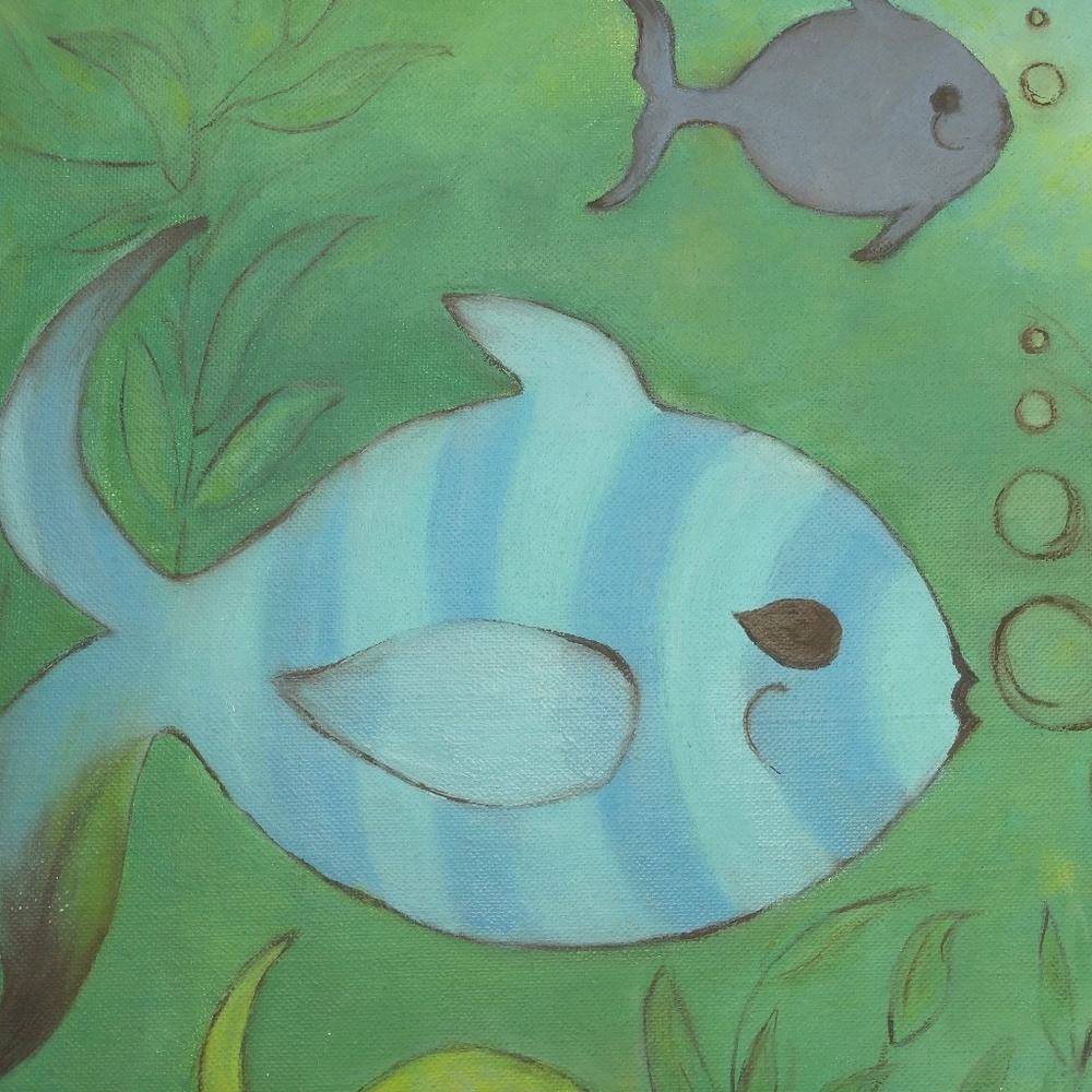 Fish Painting Signed Barbara Haskell 1974 - Picture 4 of 8